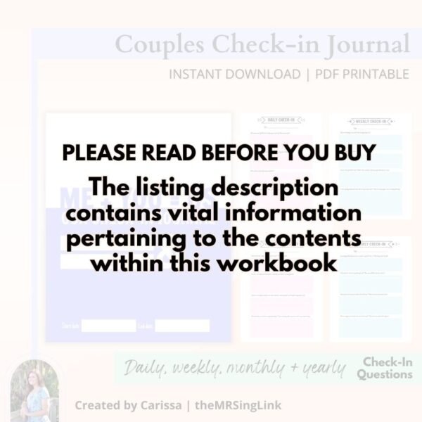 Check-in Journal for Couples (Daily, Weekly, Monthly, Yearly) - Image 4